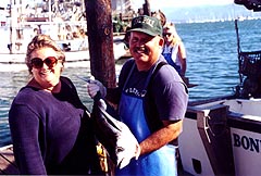 Fishing Boat With Happy Anglers in Morro Bay